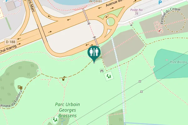 Map showing location of Allée Laurete da Fonseca Toilet