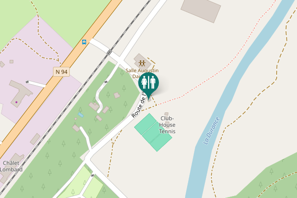 Map showing location of Route de l'Iscle Toilet