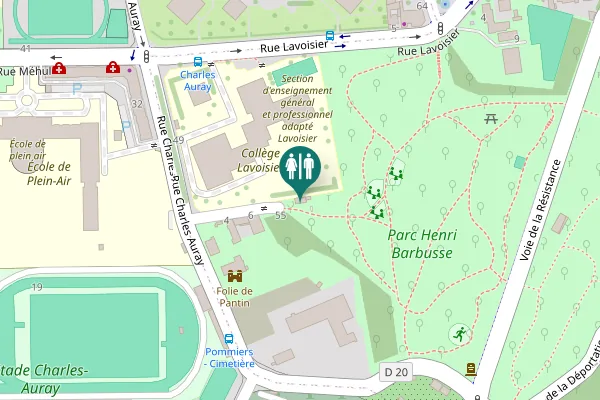 Map showing location of Rue Lavoisier 2-4 Toilet