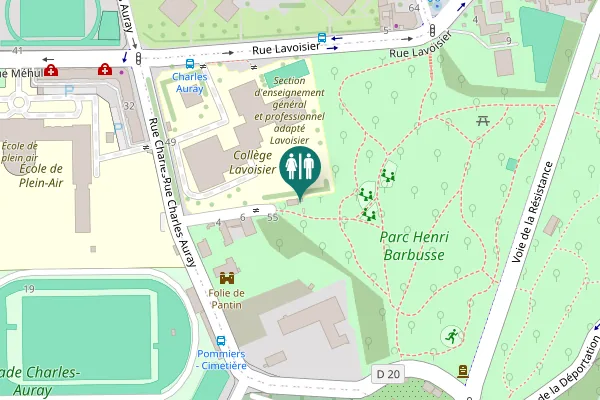 Map showing location of Rue Lavoisier 2-4 Toilet