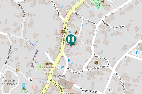 Map showing location of Rue de la Combe 26 Toilet
