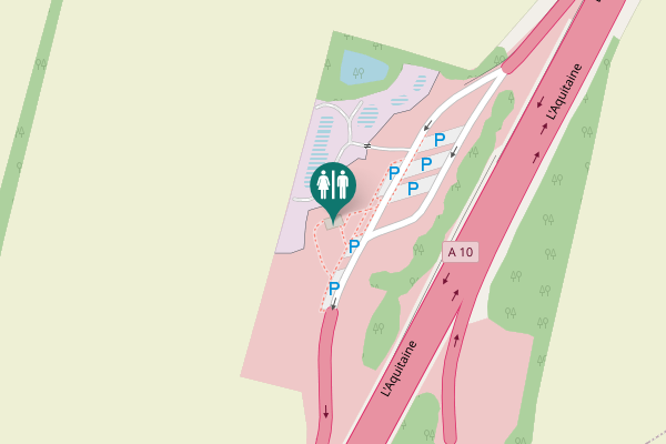 Map showing location of L'Aquitaine Toilet