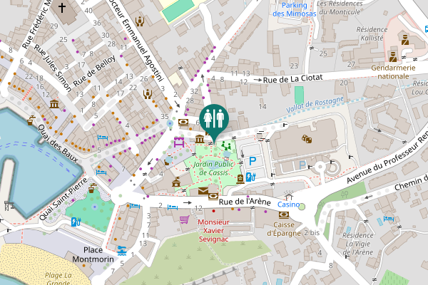 Map showing location of Allée Pierre Chiaradia Toilet
