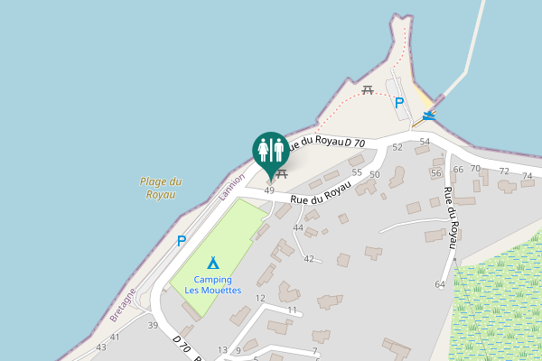 Map showing location of Rue du Royau 49 Toilet