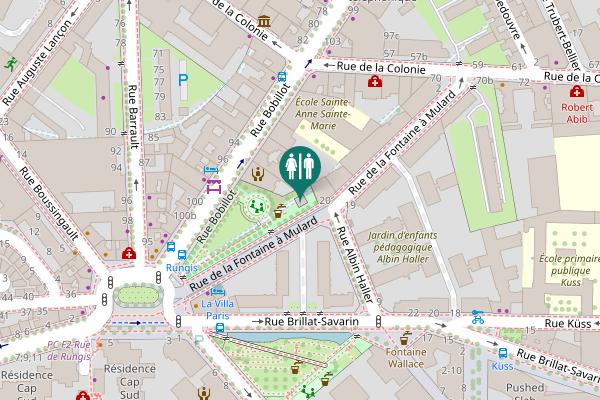 Map showing location of Rue de la Fontaine à Mulard 22 Toilet