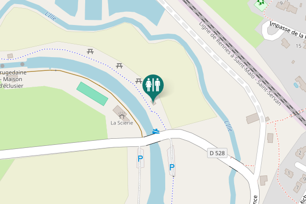 Map showing location of Rue d'Ille et Rance 43 Toilet
