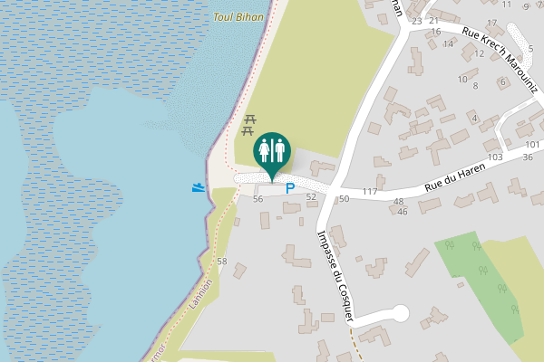 Map showing location of Trégastel Toilet
