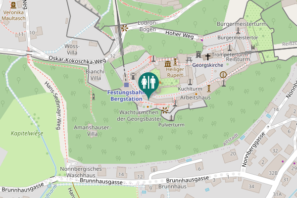 Map showing location of Mönchsberg 34 Toilet