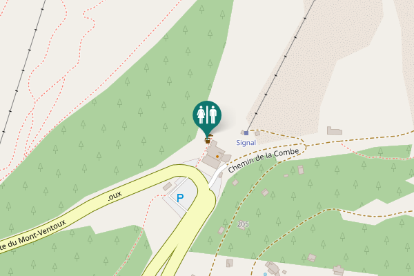 Map showing location of Chemin de la Combe Toilet