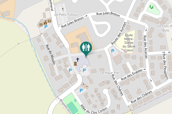Map showing location of Allée du Clos Corbin 7 Toilet