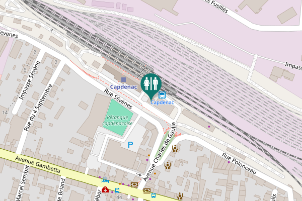 Map showing location of Avenue Charles de Gaulle Toilet