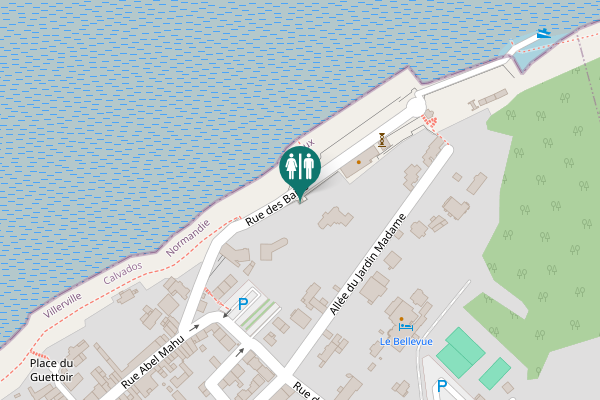 Map showing location of Rue des Bains Toilet