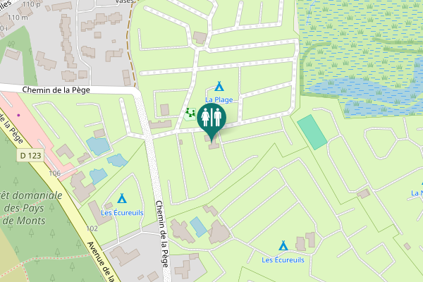 Map showing location of Chemin de la Pège Toilet