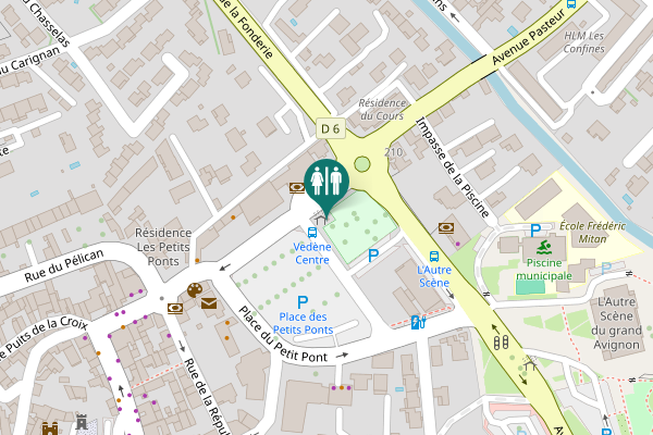 Map showing location of Cours Maréchal Leclerc Toilet