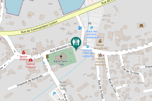 Map showing location of Rue Sébastien Guiziou 27 Toilet