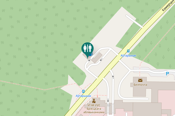 Map showing location of Камерцыйная вуліца 34 Toilet