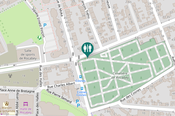 Map showing location of Avenue du 47e Régiment d'Infanterie 3 Toilet