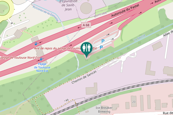 Map showing location of Chemin de Sencas Toilet