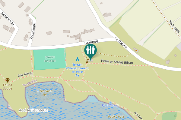 Map showing location of Penn ar Streat Bihan Toilet
