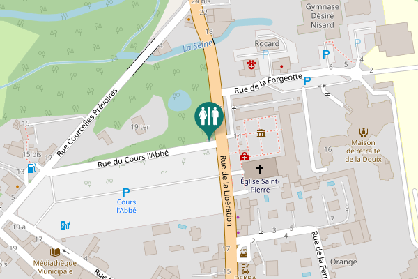 Map showing location of Rue du Cours l'Abbé Toilet