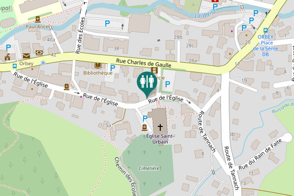 Map showing location of Rue de l'Église 1 Toilet