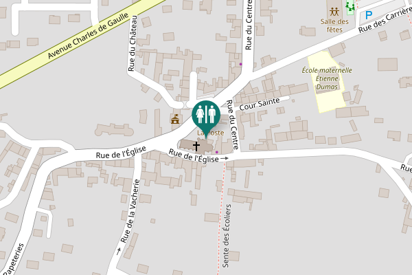 Map showing location of Rue de l'Église Toilet