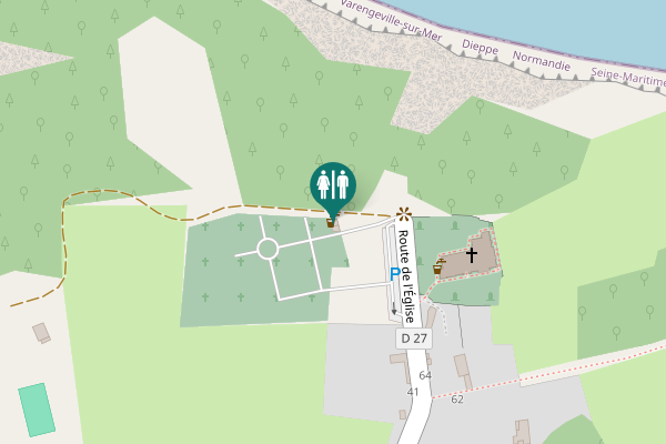 Map showing location of Route de l'Église 64 Toilet