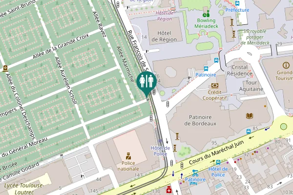 Map showing location of Allée Marmiche Toilet