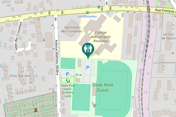 Map showing location of Rue François Mermet Toilet