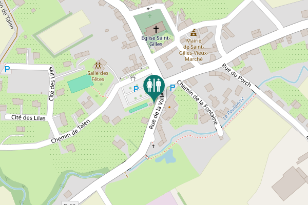 Map showing location of Rue de la Vallée Toilet