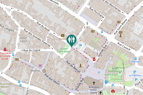 Map showing location of Rue du Quarante Neuvième Mobiles 6 Toilet