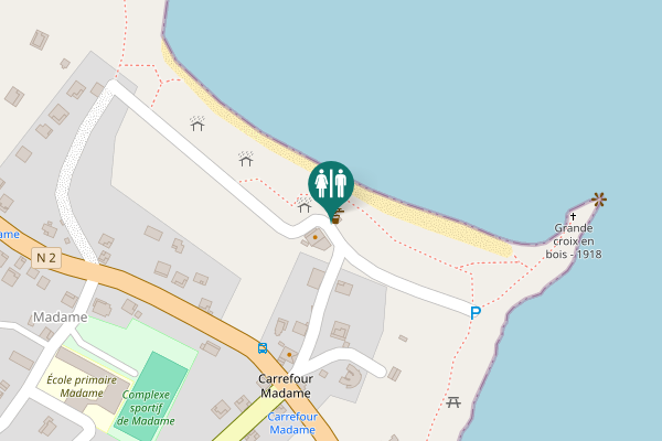 Map showing location of Sainte-Rose Toilet