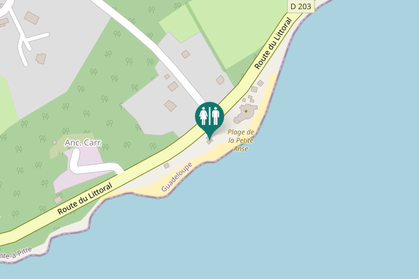 Map showing location of Route du Littoral Toilet