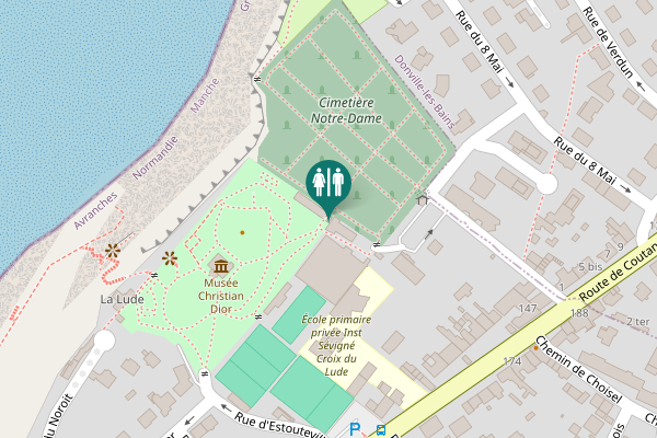 Map showing location of Rue de Cimetière Notre-Dame Toilet