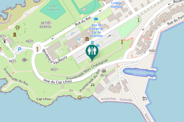 Map showing location of Promenade Marc Chataignier Toilet