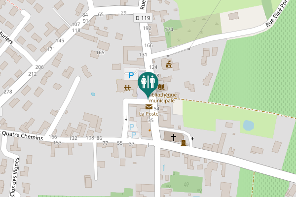Map showing location of Place René Billard de Saint-Laumer Toilet