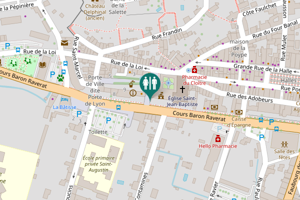 Map showing location of Passage de la Nation Toilet