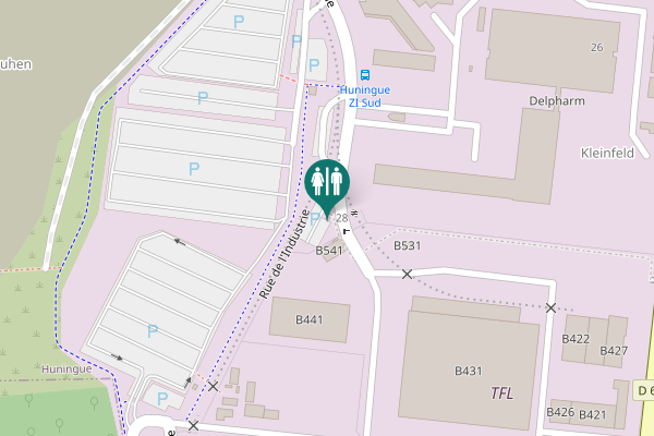 Map showing location of B542