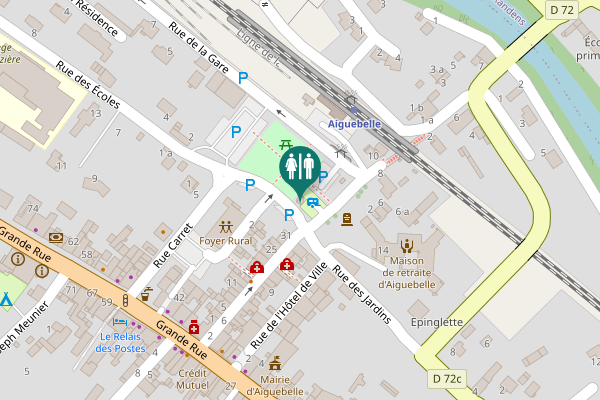 Map showing location of Rue des Jardins Toilet