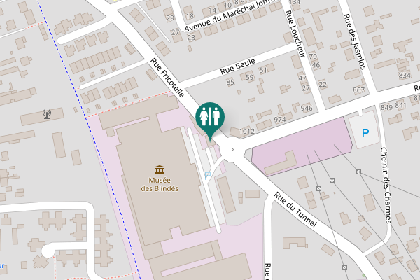 Map showing location of Rue Fricotelle Toilet