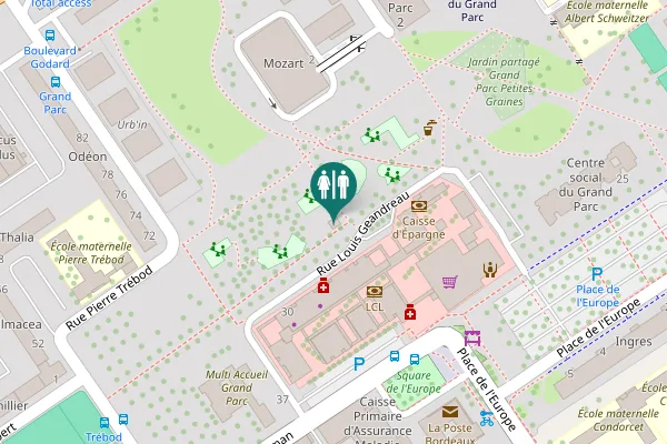 Map showing location of Rue Louis Geandreau 20 Toilet