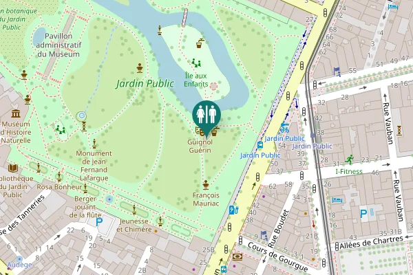 Map showing location of Cours de Verdun Toilet