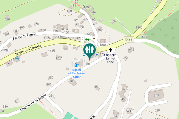 Map showing location of Chemin de la Sagne 80 Toilet