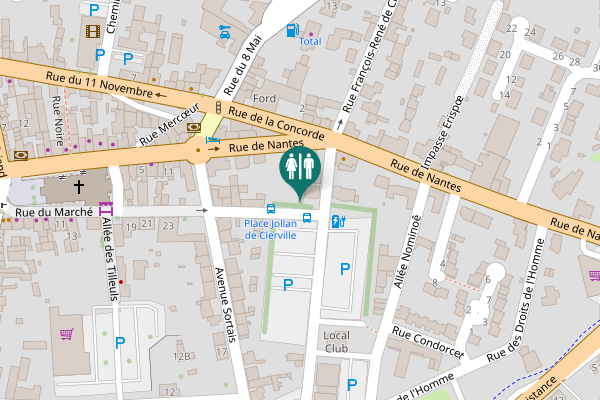 Map showing location of Rue Robert Schuman Toilet