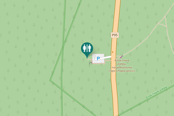 Map showing location of Р95 Toilet