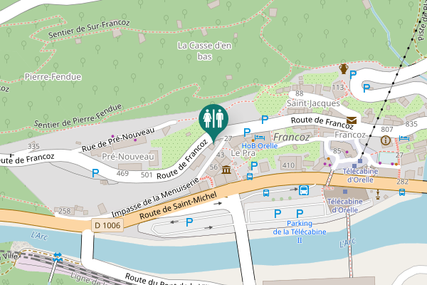 Map showing location of Route de Francoz 646 Toilet