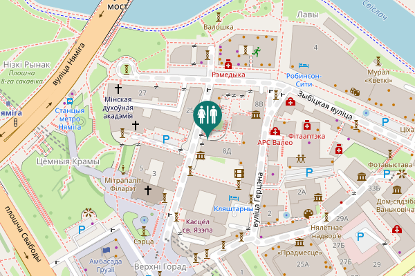 Map showing location of вуліца Кірылы і Мяфодзія 8 Toilet