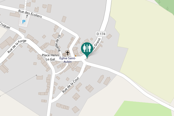 Map showing location of Rue du Granit Toilet
