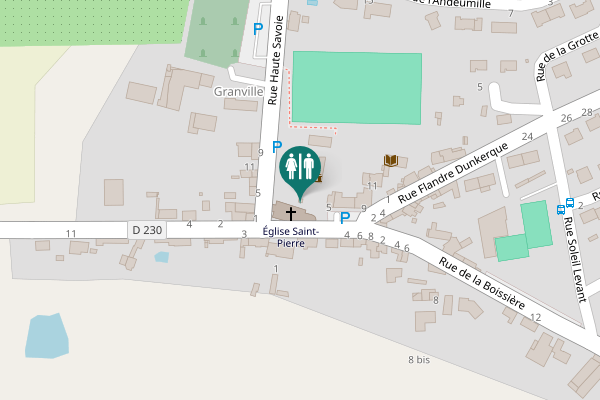 Map showing location of Place de Challonges 3 Toilet