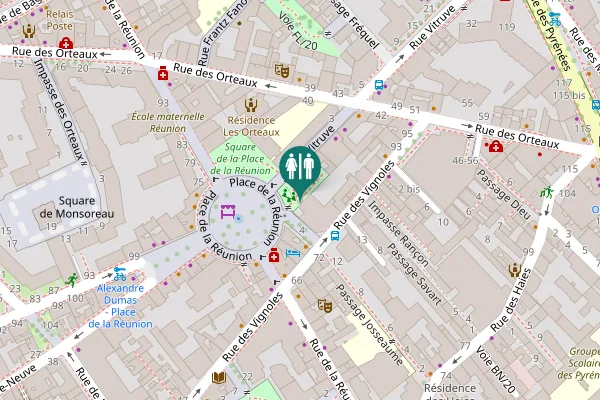 Map showing location of Sentier de la Pointe 4 Toilet